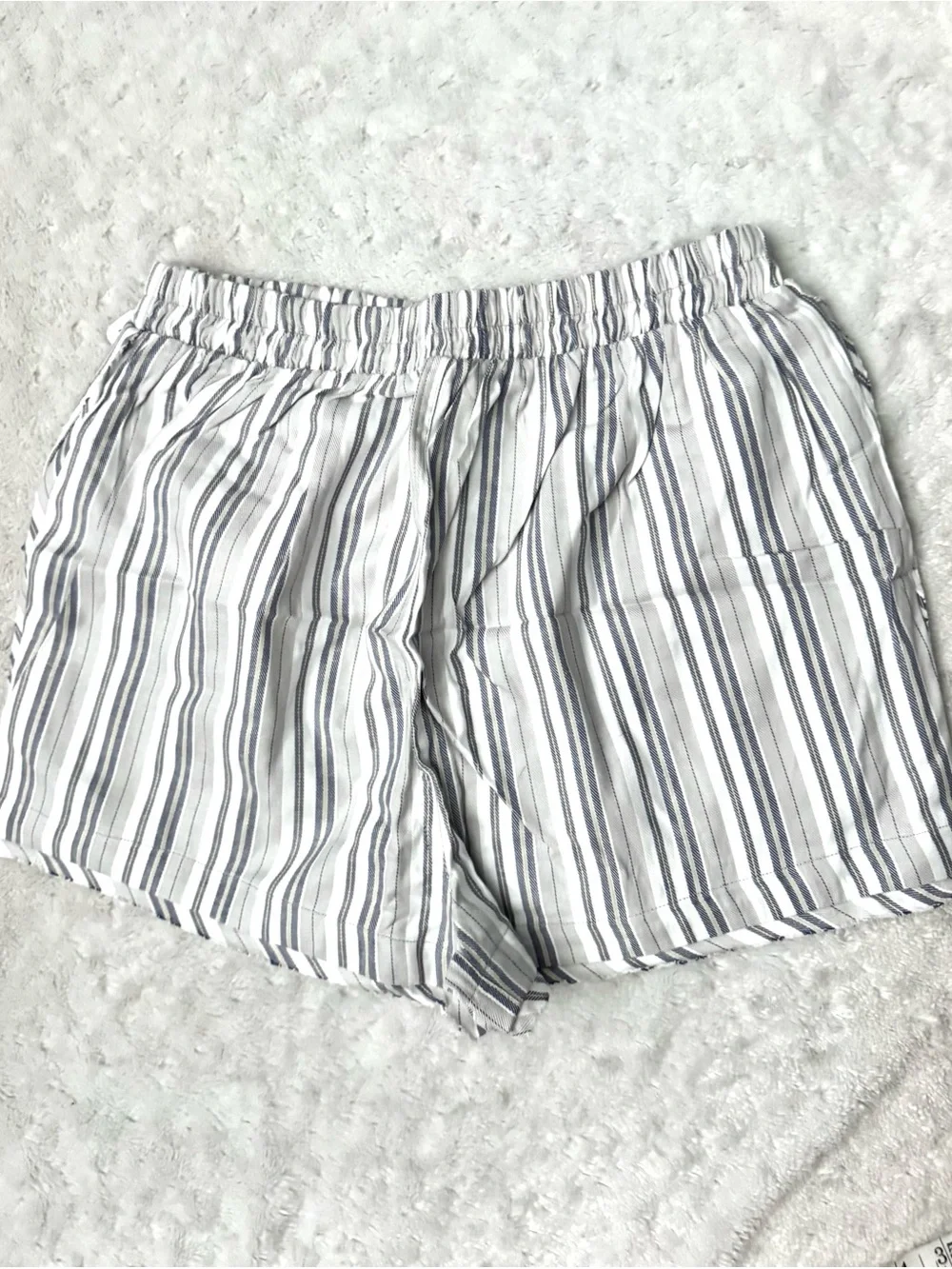 NWT- Free People We the Free Day to Day Flannel Boxer Shorts in Grey Combo